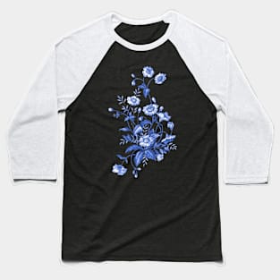 Blue flowers stickers Baseball T-Shirt